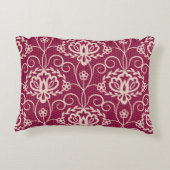 フローラエレガンス:レッドレースパターン アクセントクッション (裏面)