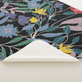 フローラエレガンス：抽象芸術ヴィンテージ背景 シェルパブランケット (3/4)