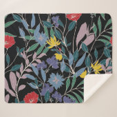 フローラエレガンス：抽象芸術ヴィンテージ背景 シェルパブランケット (正面(横))