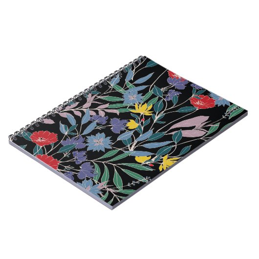 フローラエレガンス:抽象芸術ヴィンテージ背景 ノートブック (左側)