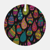 フローラエレガンス、抽象芸術背景。 ガラスオーナメント (裏面)