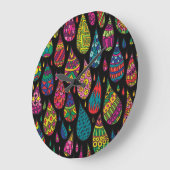 フローラエレガンス、抽象芸術背景。 ラージ壁時計 (傾斜)