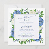 フローラエレガントあじさい男の子のシャワー 招待状 (正面)