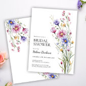 フローラエレガントお洒落ワイルドフラワーブライダルシャワー 招待状