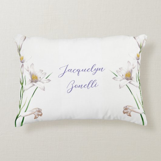 フローラエレガントかわいい書道の名前 アクセントクッション (正面)