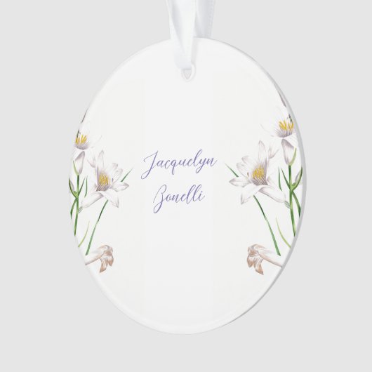 フローラエレガントかわいい書道の名前 オーナメント (正面)