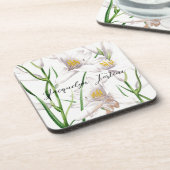 フローラエレガントかわいい書道の名前 コースター (左側)