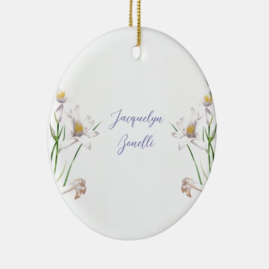 フローラエレガントかわいい書道の名前 セラミックオーナメント (右)