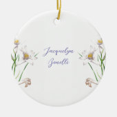 フローラエレガントかわいい書道の名前 セラミックオーナメント (正面)
