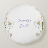 フローラエレガントかわいい書道の名前 ラウンドクッション (裏面)