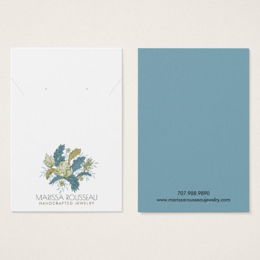 フローラエレガントつる植物イヤリングネックレスディスプレイカード (正面&裏面)