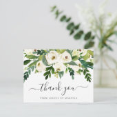 フローラエレガントとグリーンのビジネスありがとう ポストカード (スタンド正面)