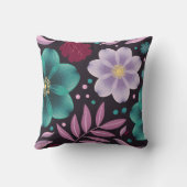 フローラエレガントとティール（緑がかった色） クッション (裏面)