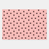 フローラエレガントと星のパターンセット(赤面トーン) ラッピングペーパーシート (正面2)
