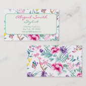 フローラエレガントと蝶のパターン 名刺 (正面/裏面)