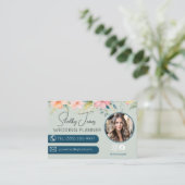 フローラエレガントなウェディングプランナースモールビジネス 名刺 (スタンド正面)