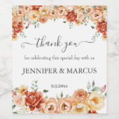 フローラエレガントな結婚式 ワインラベル (シングルラベル)