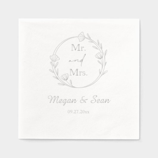 フローラエレガントのミセス結婚ズ 箔ナプキン (正面)