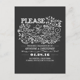 フローラエレガントのヴィンテージは日付を保存 案内ポストカード