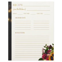 フローラエレガントの台所からの空白のレシピ