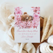 フローラエレガントの多くのピンクの赤ちゃんシャワー サンキューカード