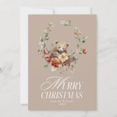 フローラエレガントの水彩メリークリスマスの願い シーズンカード (正面)