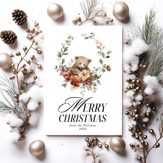 フローラエレガントの水彩メリークリスマスの願い シーズンカード
