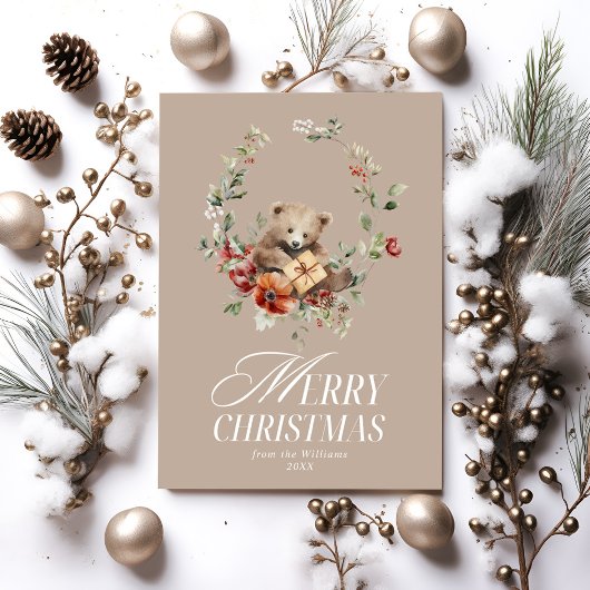 フローラエレガントの水彩メリークリスマスの願い シーズンカード