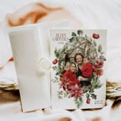 フローラエレガントの水彩メリークリスマスフォト シーズンカード