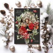 フローラエレガントの水彩メリークリスマスフォト シーズンカード