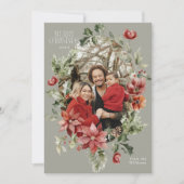 フローラエレガントの水彩メリークリスマスフォト シーズンカード (正面)