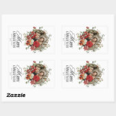 フローラエレガントの水彩メリークリスマスフォト 長方形シール (シート)