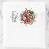 フローラエレガントの水彩メリークリスマスフォト 長方形シール (バッグ)