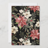 フローラエレガントの水色ブラックメリークリスマス シーズンカード (裏面)