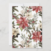 フローラエレガントの水色ブラックメリークリスマス シーズンカード (裏面)