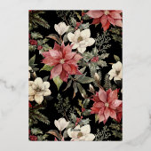 フローラエレガントの水色ブラックメリークリスマス 箔シーズンカード (裏面)