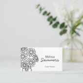 フローラエレガントの白いデイジーをメイソンの瓶に入れる 名刺 (スタンド正面)