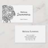 フローラエレガントの白いデイジーをメイソンの瓶に入れる 名刺 (正面/裏面)