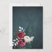 フローラエレガントの素朴なブルゴーニュ海軍の赤ちゃんシャワー 招待状 (裏面)