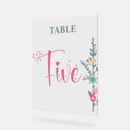 フローラエレガントの結婚テーブル番号2 アクリルサイン (傾斜)