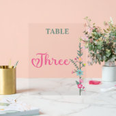 フローラエレガントの結婚テーブル番号3 アクリルサイン (ウェディング)
