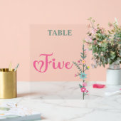フローラエレガントの結婚テーブル番号5 アクリルサイン (ウェディング)