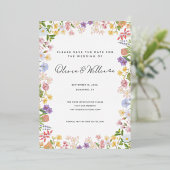 フローラエレガントの緑の結婚式の日付を保存 箔招待状 (立ち正面)