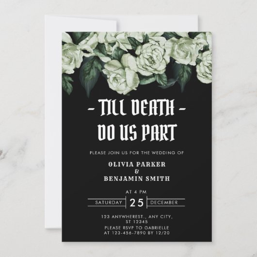 フローラエレガントは死ぬまで我々は分結婚かれる 招待状 (正面)