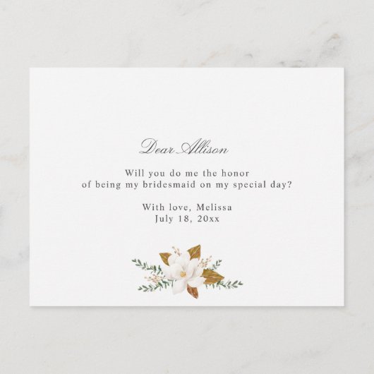 フローラエレガントは私の花嫁の名刺だ インビテーションポストカード (裏面)