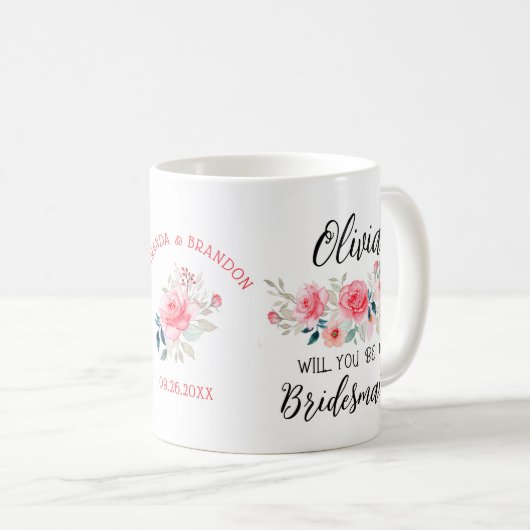 フローラエレガントは私の花嫁の提案になる コーヒーマグカップ (正面右)