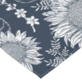 フローラエレガントひまわりネイビーブルーホワイトテーブルクロー テーブルクロス (アングル)