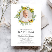 フローラエレガントひまわり少女写真バプテスマ 招待状