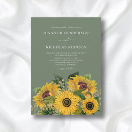 フローラエレガントひまわり緑 招待状