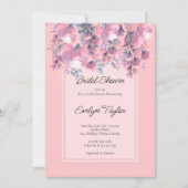 フローラエレガントほこりっぽいバラブライダルシャワー 招待状 (正面)